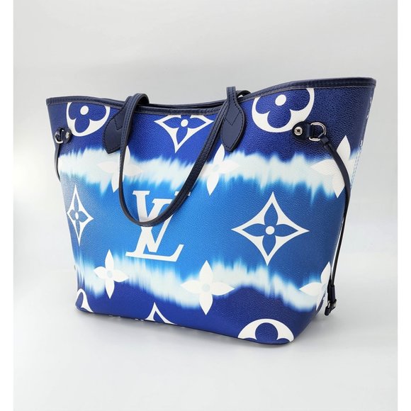 Louis Vuitton Neverfull Escale Bleu Tie Dye MM Tote Monogram Canvas | Like New - Picture 6 of 11